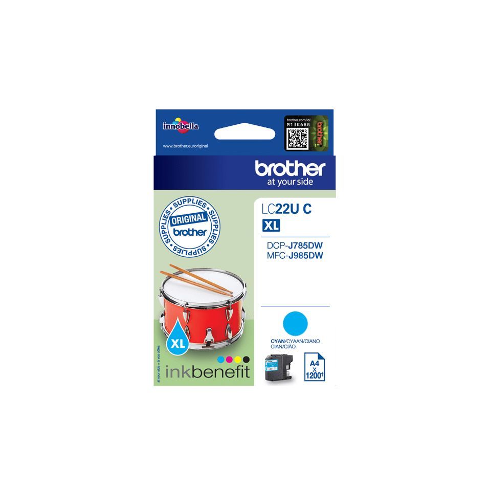 Brother LC22UC cartuccia d'inchiostro 1 pz Originale Ciano [LC22UC]