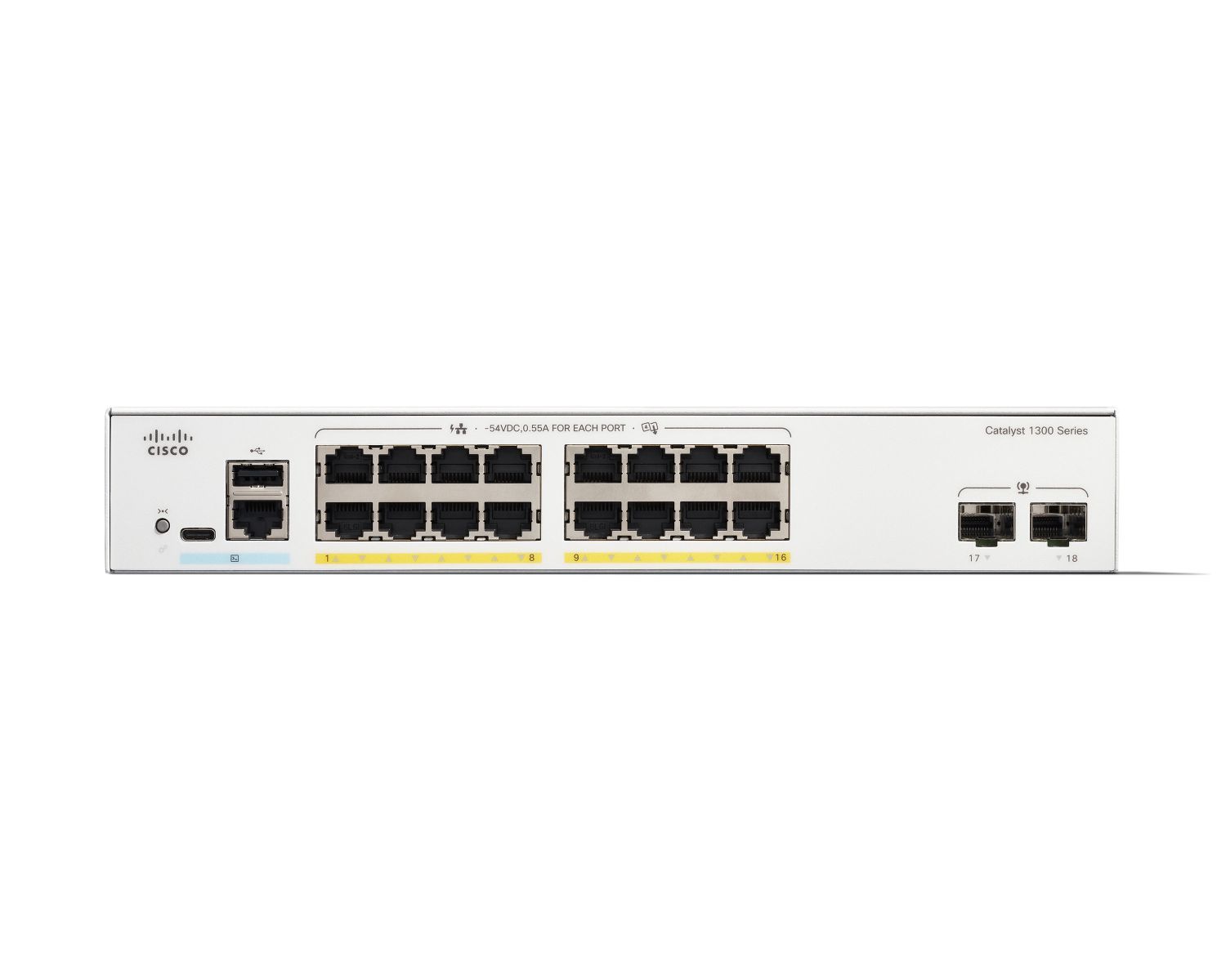 Cisco C1300-16FP-2G switch di rete Gestito L2/L3 Gigabit Ethernet (10/100/1000) Bianco [C1300-16FP-2G]