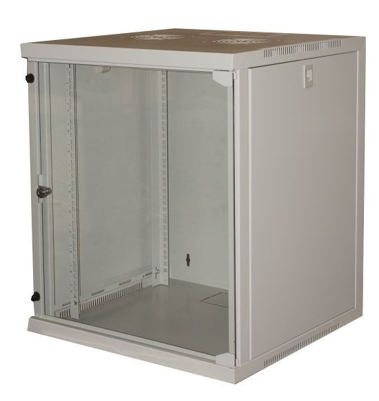 LINK Armadio Rack 19" 12 Unita' Da Muro Per Reti (A)620 X (L)540 X (P) 450 Mm Colore Grigio Porta Vetro [LK1912UG]