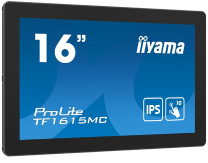 iiyama ProLite TF1615MC-B1 Monitor PC 39,6 cm (15.6") 1920 x 1080 Pixel Full HD Touch screen Nero [TF1615MC-B1]