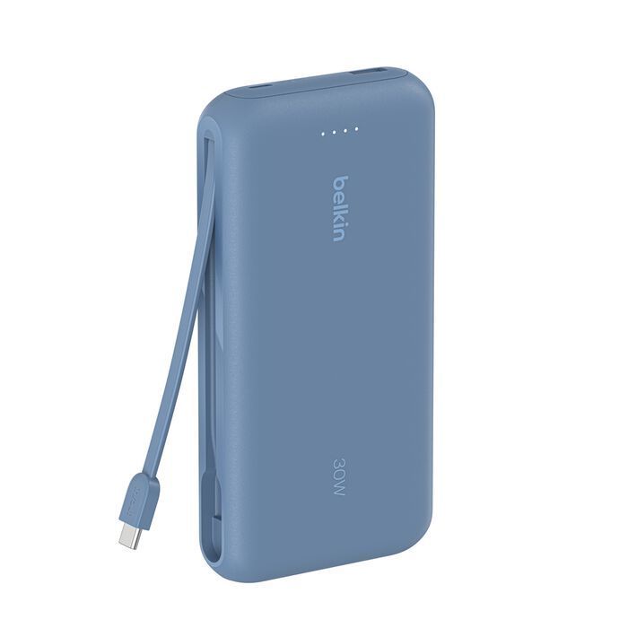 20K PD30W INTEGRATED USB-C CABLE POWER BANK, BLUE [BPB024HQBL]
