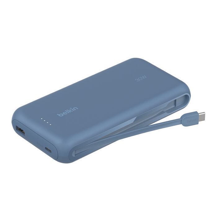 20K PD30W INTEGRATED USB-C CABLE POWER BANK, BLUE [BPB024HQBL]