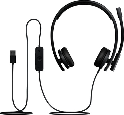 Logitech H570E Auricolare Cablato A Padiglione Ufficio USB tipo A Nero [981-001430]