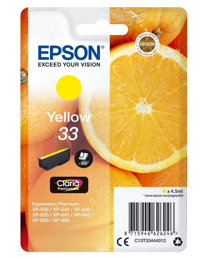 Epson Oranges Cartuccia Giallo T33 Claria Premium [C13T33444012]