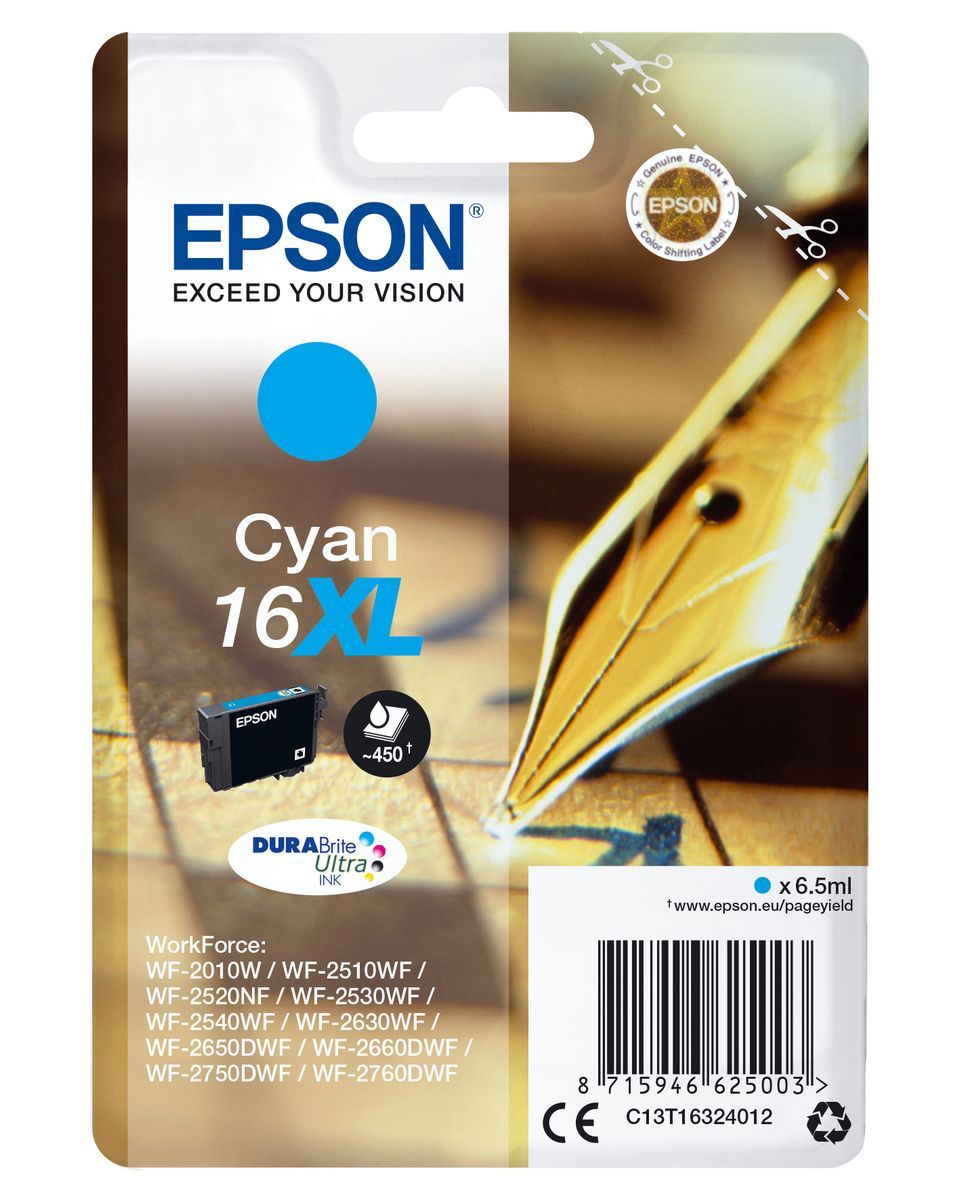 Epson Pen and crossword Singlepack Cyan 16XL DURABrite Ultra [C13T16324012]