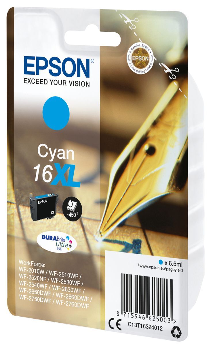 Epson Pen and crossword Cartuccia Penna e cruciverba Ciano Inchiostri DURABrite Ultra 16XL [C13T16324012]