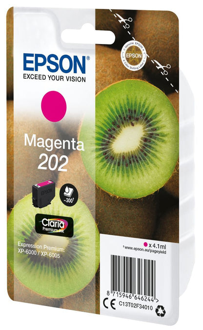 Epson Kiwi Singlepack Magenta 202 Claria Premium Ink [C13T02F34010]