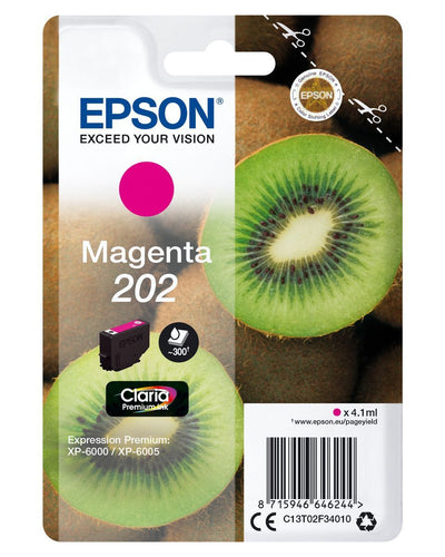 Epson Kiwi Singlepack Magenta 202 Claria Premium Ink [C13T02F34010]