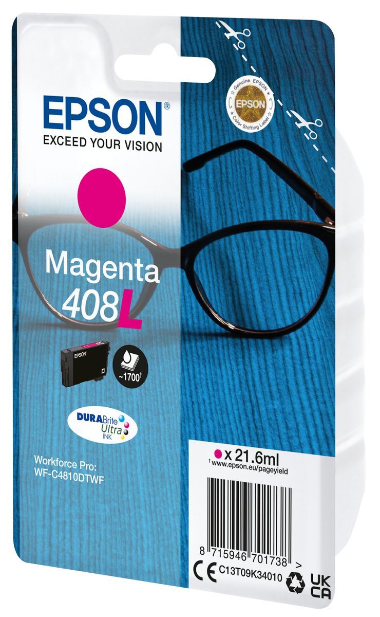 Epson Singlepack Magenta 408L DURABrite Ultra Ink [C13T09K34010]
