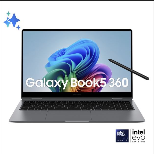 Samsung Galaxy Book5 360 NP754QHA-KA1IT laptop Intel Core Ultra 7 256V Computer portatile 39,6 cm (15.6") Touch screen Full HD 16 GB LPDDR5x-SDRAM 512 GB SSD Wi-Fi 7 (802.11be) Windows 11 Pro Grigio [NP754QHA-KA1IT]