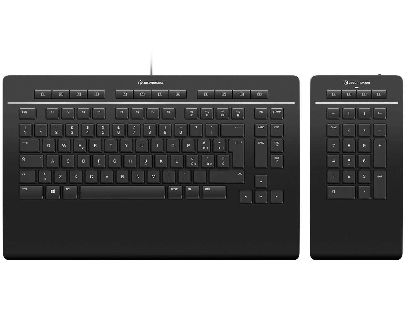 3Dconnexion Keyboard Pro tastiera Ufficio USB + Bluetooth Italiano Nero [3DX-700095]