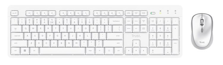 Trust Ody II Kit tastiera e mouse wireless silenziosi - Bianco IT [25466]
