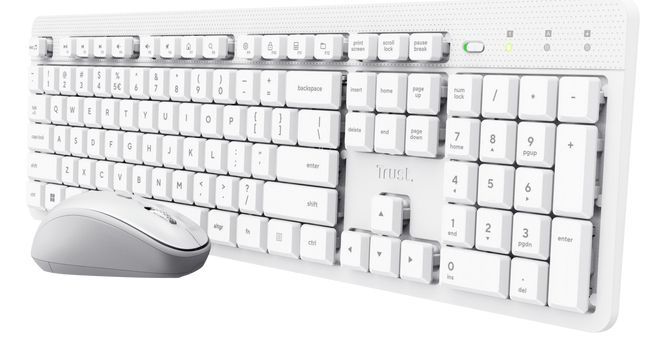 Trust Ody II Kit tastiera e mouse wireless silenziosi - Bianco IT [25466]
