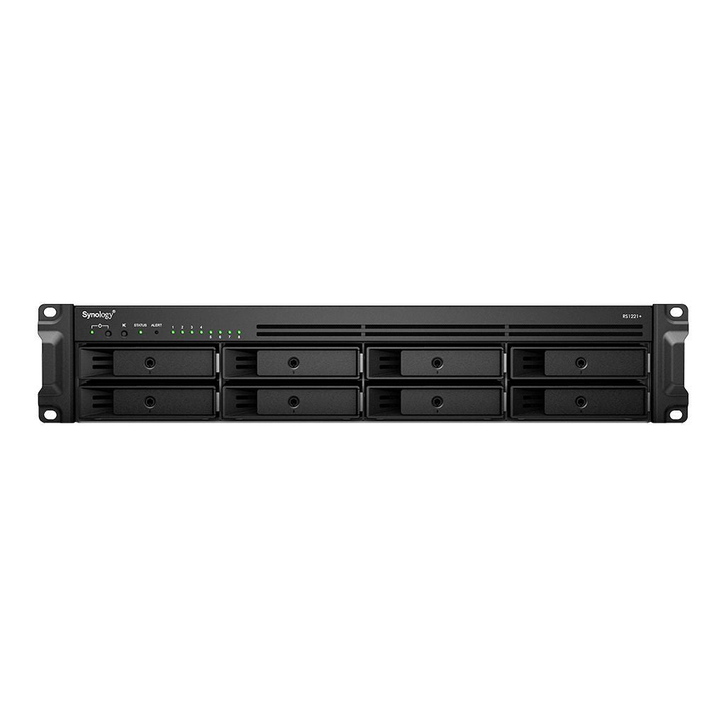 Synology RackStation RS1221+ server NAS e di archiviazione Armadio (2U) Ryzen Embedded V1500B 4 GB DDR4 0 TB DiskStation Manager Nero [RS1221+]