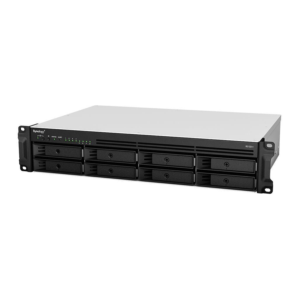 Synology RackStation RS1221+ server NAS e di archiviazione Armadio (2U) Ryzen Embedded V1500B 4 GB DDR4 0 TB DiskStation Manager Nero [RS1221+]