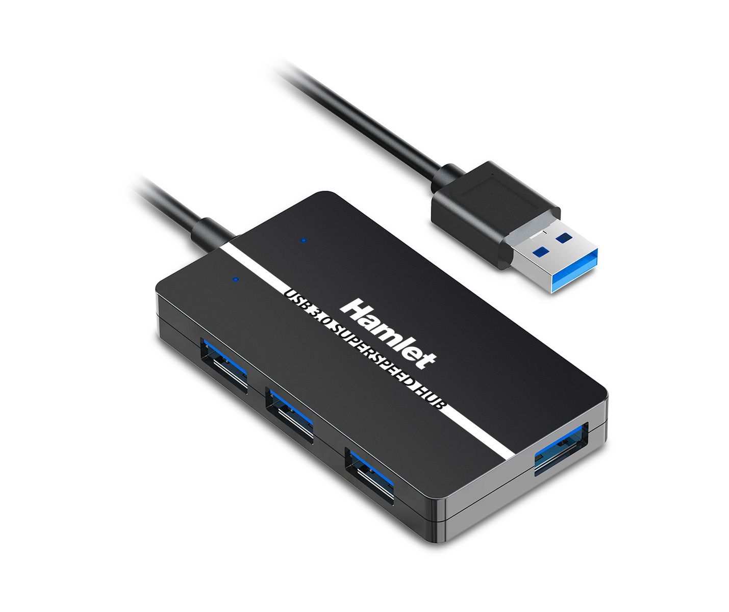 Hamlet XHUB-04U3 hub di interfaccia USB 3.2 Gen 1 (3.1 Gen 1) Type-A 5000 Mbit/s Nero [XHUB-04U3]