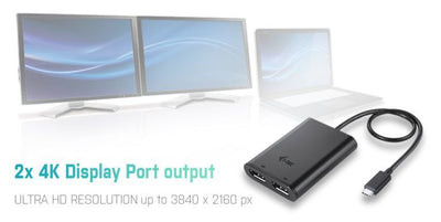 i-tec USB-C 3.1 Dual 4K DP Video Adapter [C31DUAL4KDP]