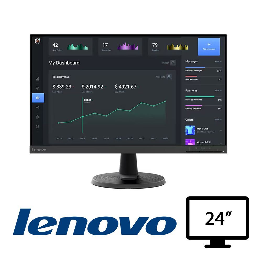 MONITOR LENOVO D24-40 S24I [007615PCR-EU]