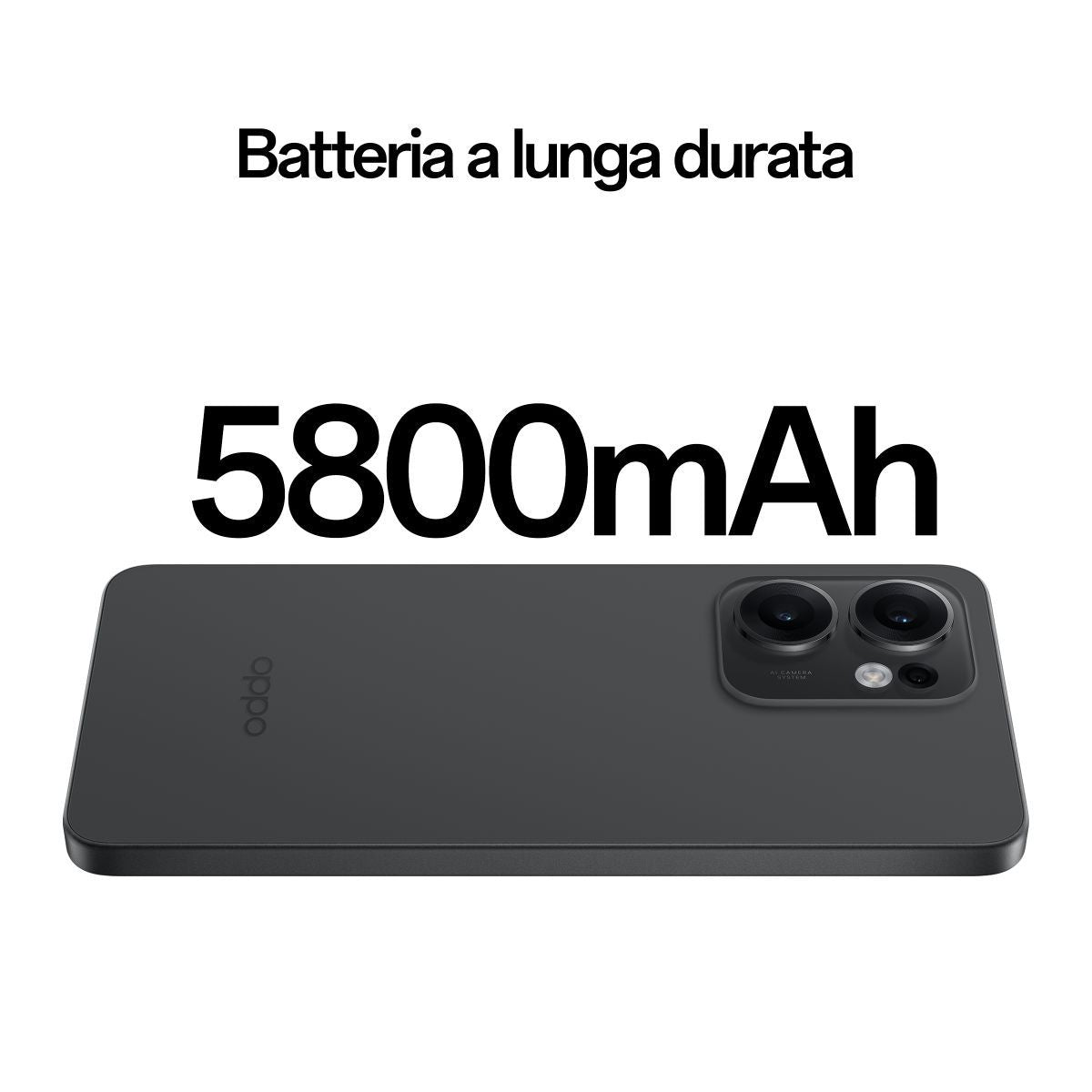 OPPO Reno13 F 5G AI Smartphone, Tripla fotocamera 50+8+2MP, Selfie 32MP, Display 6.67 120HZ AMOLED FHD+, 5800mAh, RAM 8GB(Esp4GB/6GB/8GB)+ROM 256GB, [Versione Italia], Graphite Grey [110010234356]