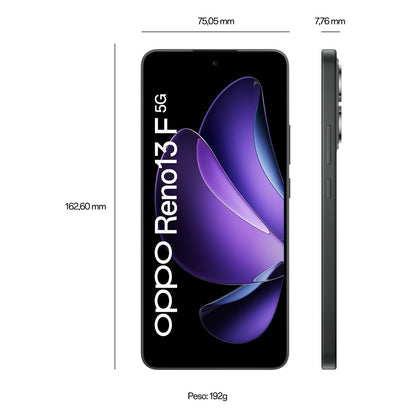 OPPO Reno13 F 5G AI Smartphone, Tripla fotocamera 50+8+2MP, Selfie 32MP, Display 6.67 120HZ AMOLED FHD+, 5800mAh, RAM 8GB(Esp4GB/6GB/8GB)+ROM 256GB, [Versione Italia], Graphite Grey [110010234356]