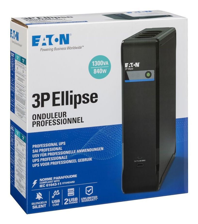Eaton 3P Ellipse UPS gruppo di continuità (UPS) Standby (Offline) 1,3 kVA 840 W 8 presa(e) AC [3P1300UD]
