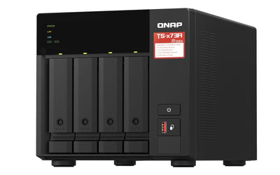 QNAP TS-473A + QSW-1105-5T Bundle Pack NAS Tower Ryzen Embedded V1500B 8 GB DDR4 0 TB QNAP Turbo System Nero [TS-473A-SW5T]