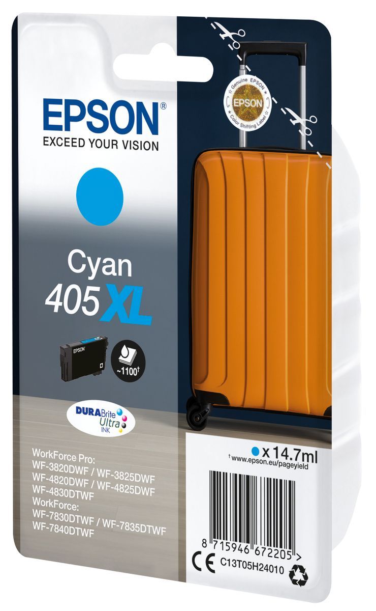 Epson Singlepack Cyan 405XL DURABrite Ultra Ink [C13T05H24010]