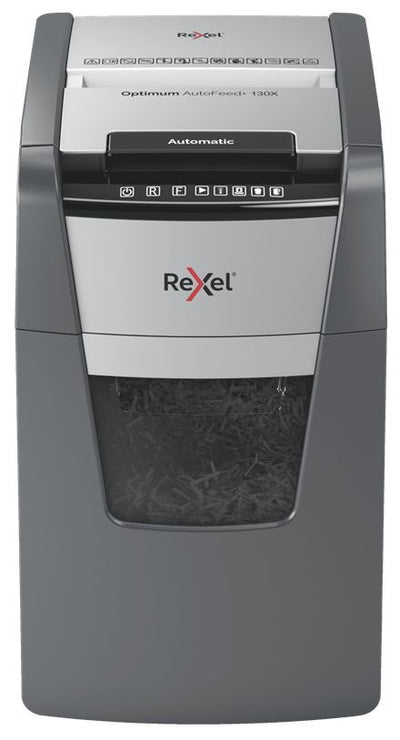 Rexel Distruggidocumenti automatico Optimum AutoFeed+ 130X con taglio a frammenti [2020130XEU]
