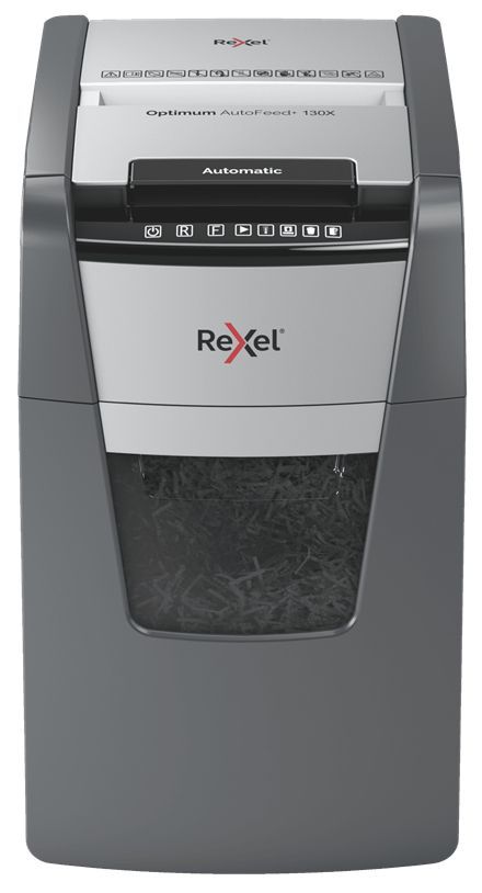 Rexel Distruggidocumenti automatico Optimum AutoFeed+ 130X con taglio a frammenti [2020130XEU]