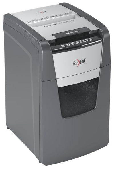 Rexel Optimum AutoFeed+ 130X distruggi documenti Triturazione incrociata 55 dB 22 cm Nero, Argento [2020130XEU]
