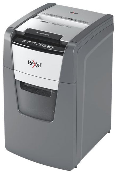 Rexel Optimum AutoFeed+ 130X distruggi documenti Triturazione incrociata 55 dB 22 cm Nero, Argento [2020130XEU]