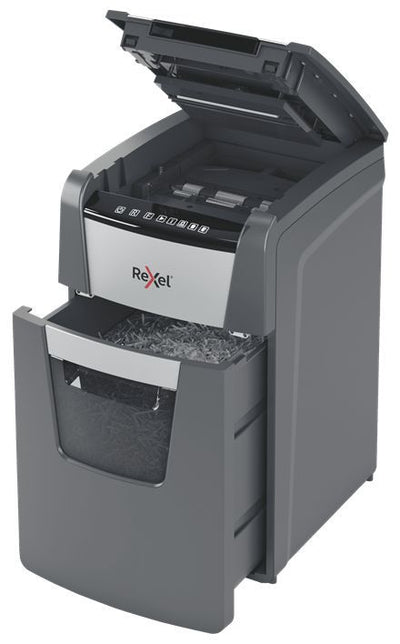 Rexel Optimum AutoFeed+ 130X distruggi documenti Triturazione incrociata 55 dB 22 cm Nero, Argento [2020130XEU]