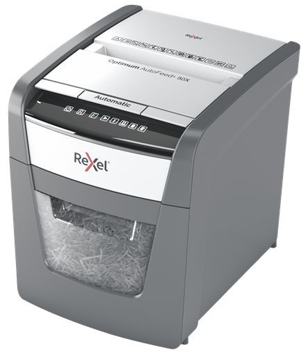 Rexel Distruggidocumenti automatico Optimum AutoFeed+ 50X con taglio a frammenti [2020050XEU]