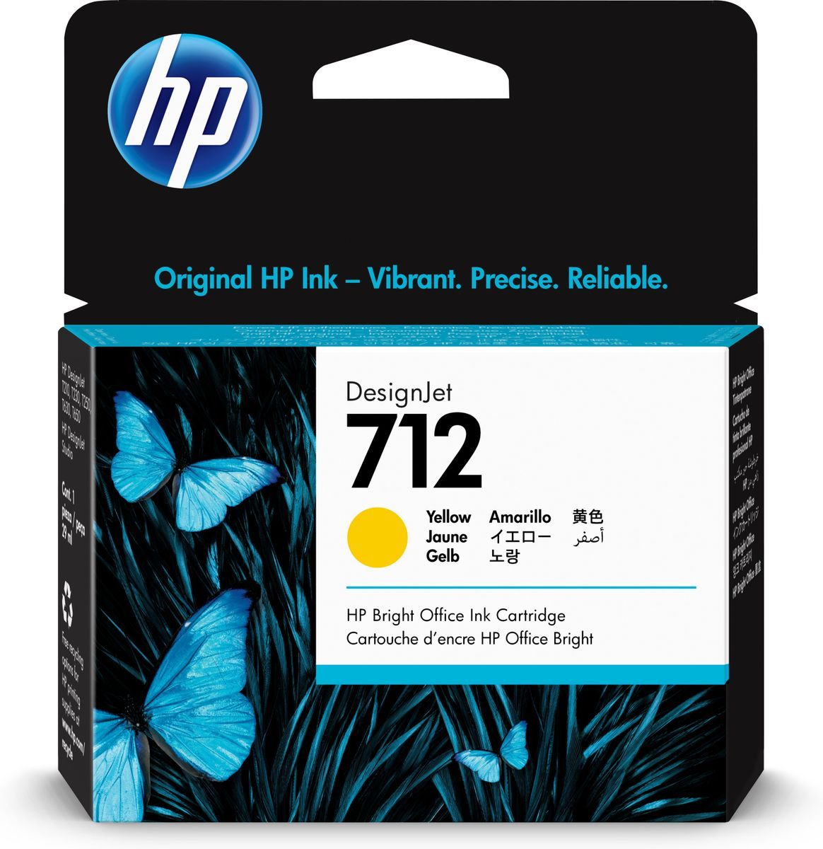 HP Cartuccia di inchiostro giallo originale DesignJet 712 da 29 ml [3ED69A]