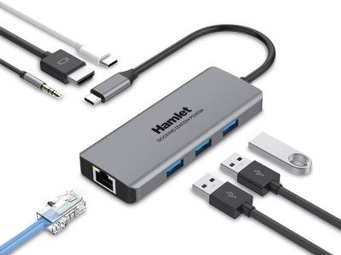 Hamlet HDKC-PD200A replicatore di porte e docking station per notebook Cablato USB 3.2 Gen 1 (3.1 Gen 1) Type-C Grigio [HDKC-PD200A]