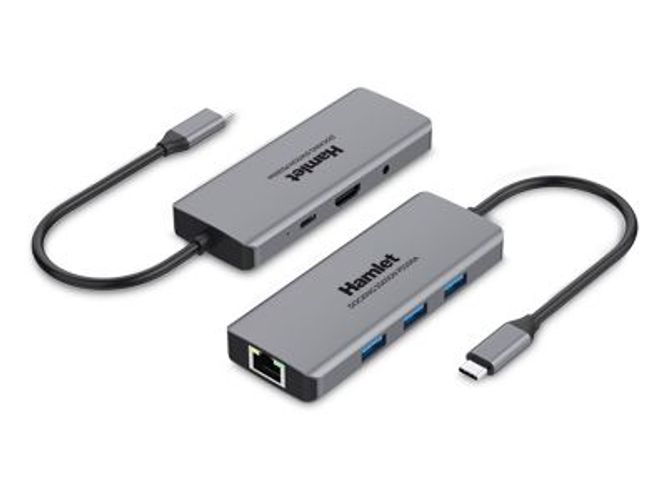 Hamlet HDKC-PD200A replicatore di porte e docking station per notebook Cablato USB 3.2 Gen 1 (3.1 Gen 1) Type-C Grigio [HDKC-PD200A]