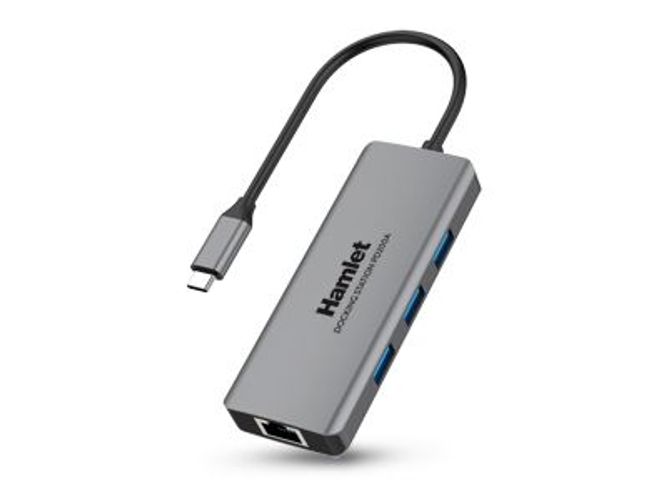 Hamlet HDKC-PD200A replicatore di porte e docking station per notebook Cablato USB 3.2 Gen 1 (3.1 Gen 1) Type-C Grigio [HDKC-PD200A]