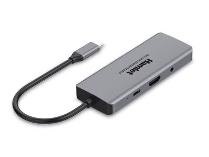 Hamlet HDKC-PD200A replicatore di porte e docking station per notebook Cablato USB 3.2 Gen 1 (3.1 Gen 1) Type-C Grigio [HDKC-PD200A]