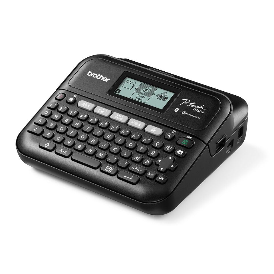 Brother PT-D460BTVPUR1 stampante per etichette (CD) Trasferimento termico 180 x 180 DPI Con cavo e senza cavo Bluetooth QWERTY [PTD460BTVPUR1]