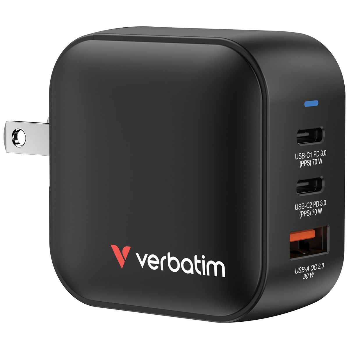Verbatim Mini GaN Charger 70W Universale Nero AC Ricarica rapida Interno [32229]