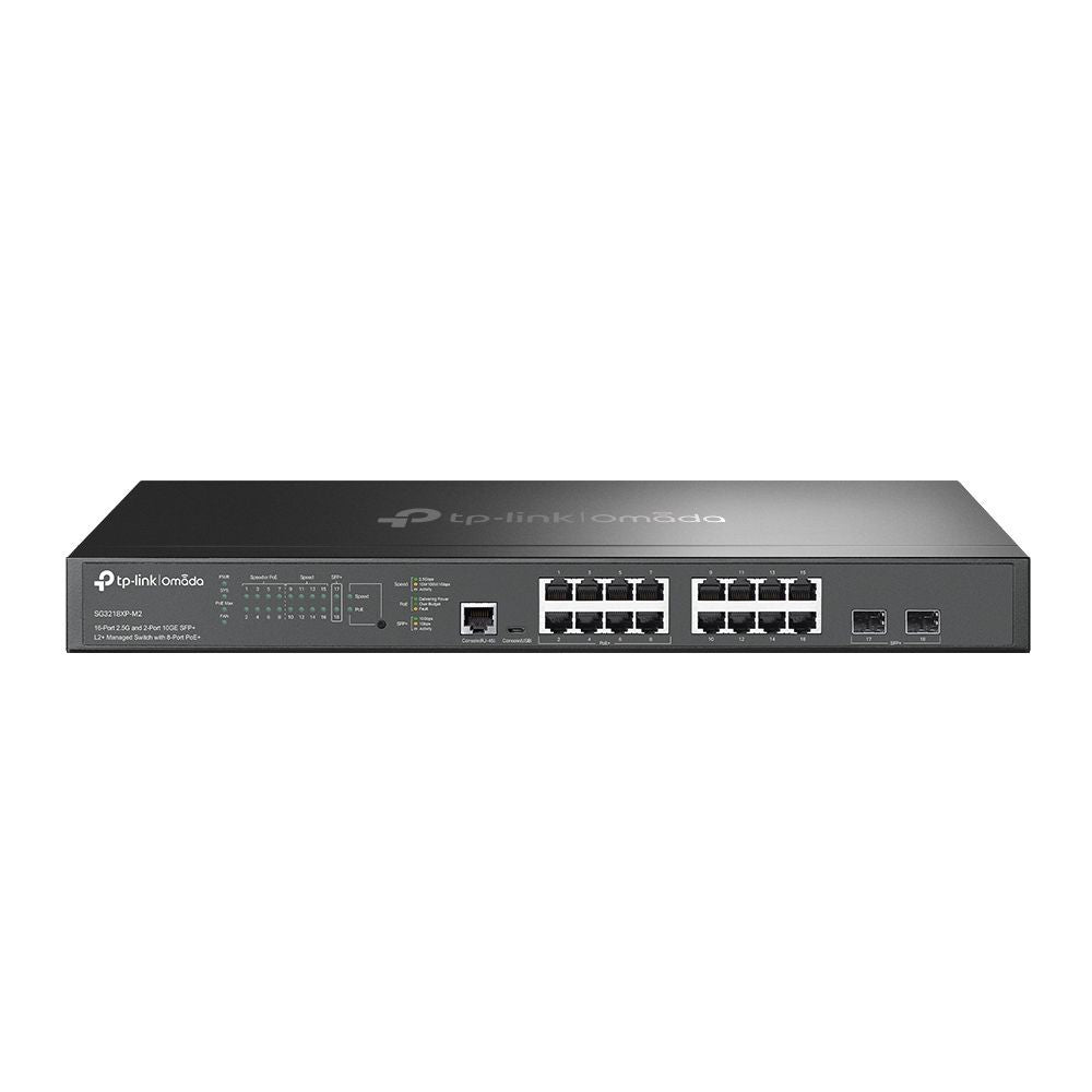 TP-Link Omada SG3218XP-M2 switch di rete Gestito L2+ 2.5G Ethernet (100/1000/2500) Supporto Power over Ethernet (PoE) 1U Nero [SG3218XP-M2]