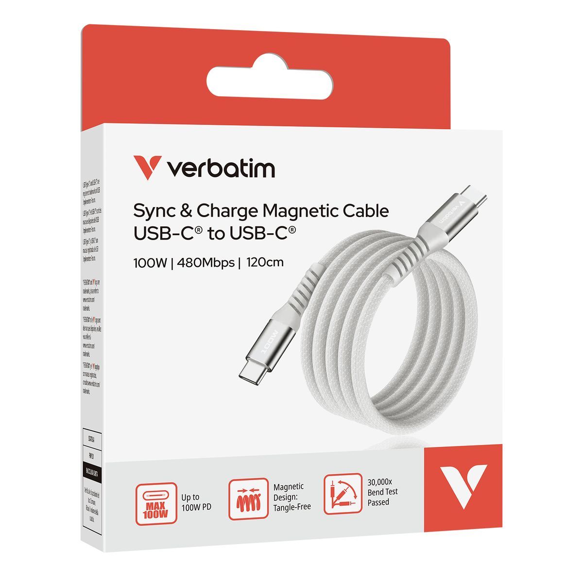 Verbatim 31854 cavo USB USB 2.0 1,2 m USB C 0,48 Gbit/s 100 W Grigio [31854]