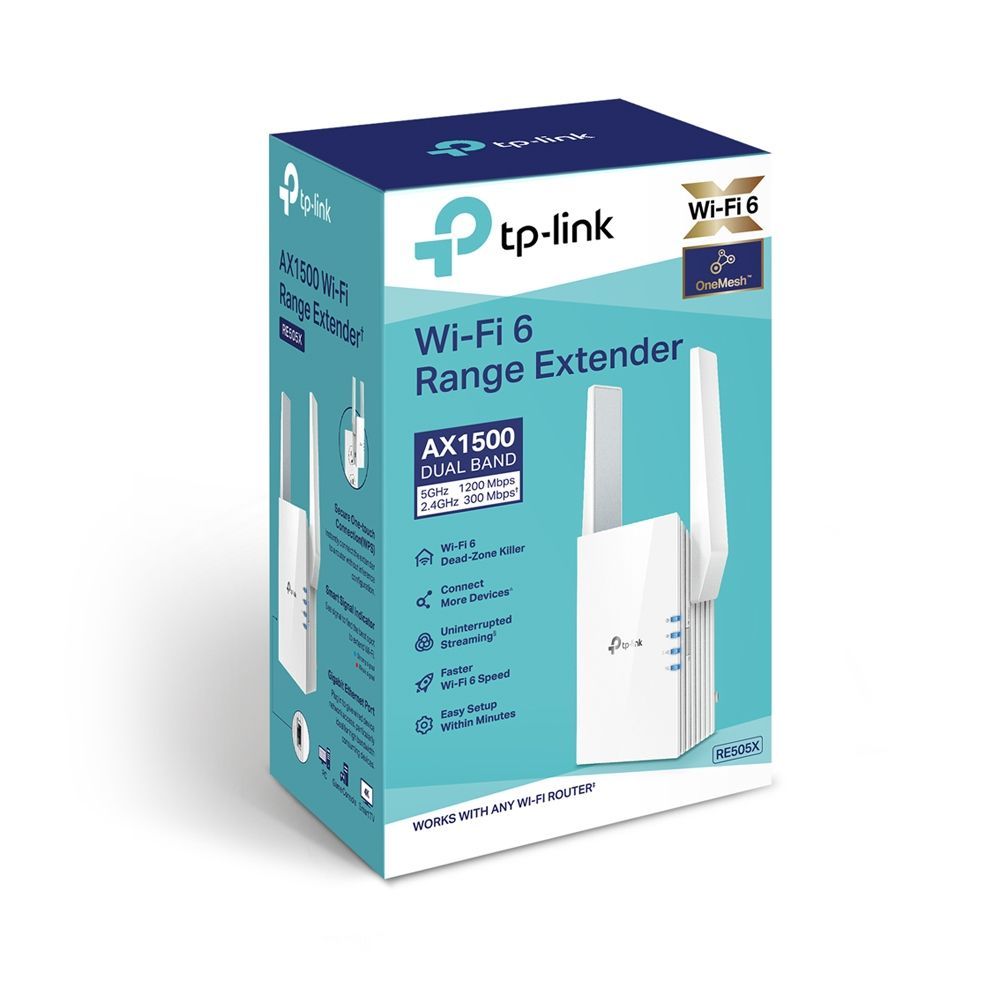 TP-Link RE505X Range Extender OneMesh Wi-Fi 6 AX1500 [RE505X]