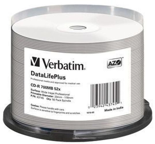 Verbatim CD-R 52x DataLifePlus 700 MB 50 pz [43745]