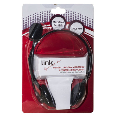 LINK Cuffia Con Microfono Orientabile, Connettore 2 X 3,5 Mm E Controllo Volume [LKHS02]