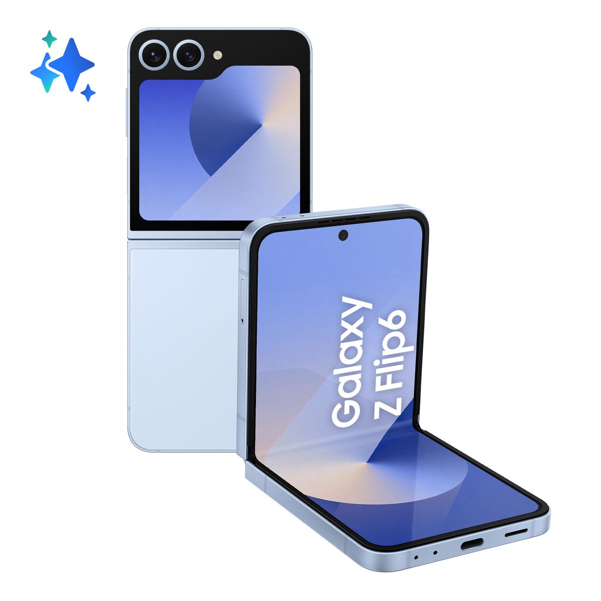 Samsung Galaxy Z Flip6 Smartphone AI, 256GB, RAM 12GB, Display 3,4" SAMOLED/6,7" Dynamic AMOLED 2X, Blue [SM-F741BLBGEUE] - ITPartners