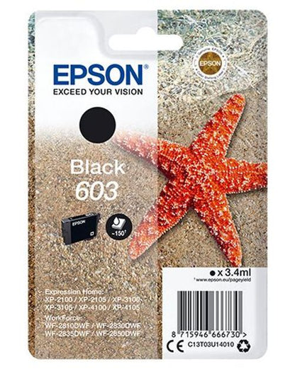 Epson Singlepack Black 603 Ink [C13T03U14010]
