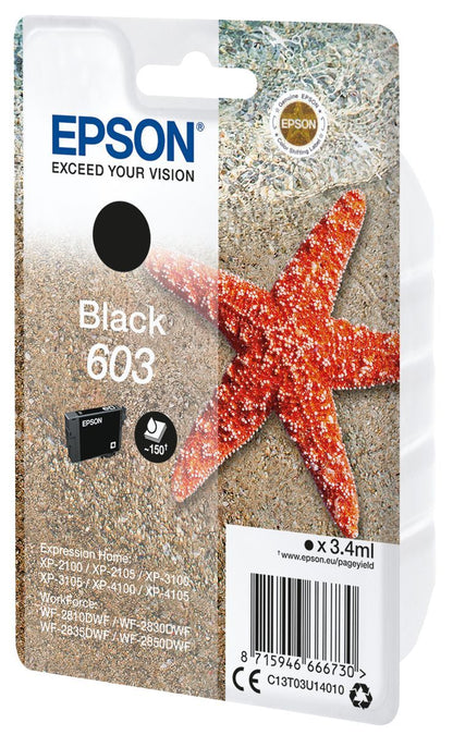 Epson Singlepack Black 603 Ink [C13T03U14010]