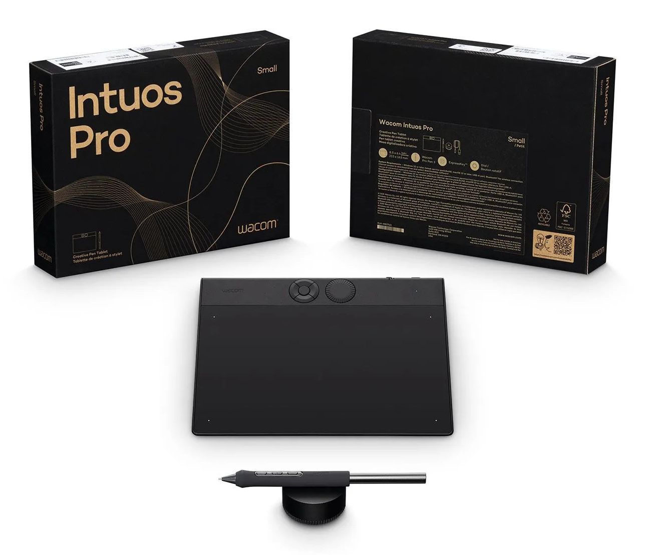 Wacom Intuos Pro Small  2025 tavoletta grafica Nero 187 x 105 mm USB/Bluetooth [PTK470K0B]