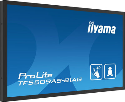 iiyama TF5539AS-B1AG visualizzatore di messaggi Design chiosco 138,7 cm (54.6") LED 435 cd/m 4K Ultra HD Nero Touch screen Processore integrato Android 11 24/7 [TF5539AS-B1AG]